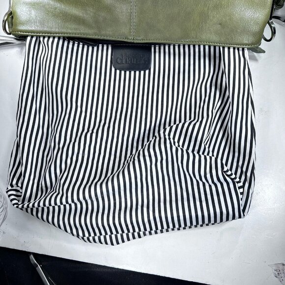 Charming Charlie Womens Green Hobo Handbag Shoulder Bag Purse Striped Lining - Picture 7 of 14